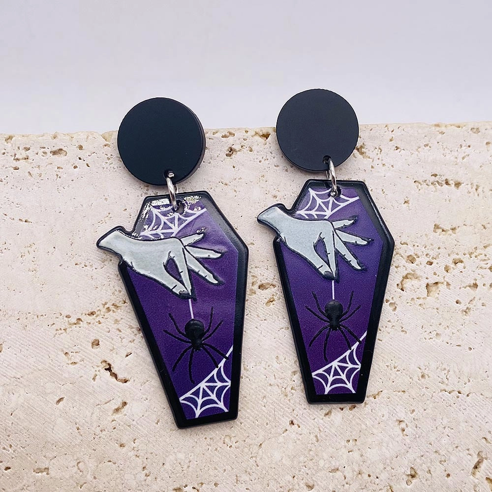 Wholesale Graffiti Coffin Acrylic Earrings