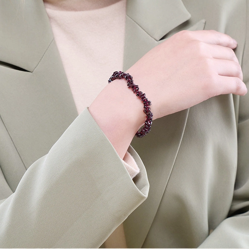 Wholesale Gravel Single Circle Natural Stone Bracelet