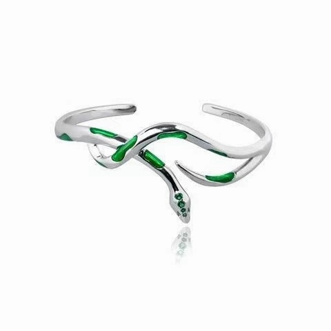 Wholesale Green Drop Oil Snake Adjustable Alloy Bracelet