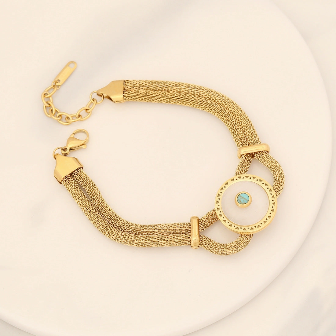 Wholesale Green Love Heart Stainless Steel Bracelet