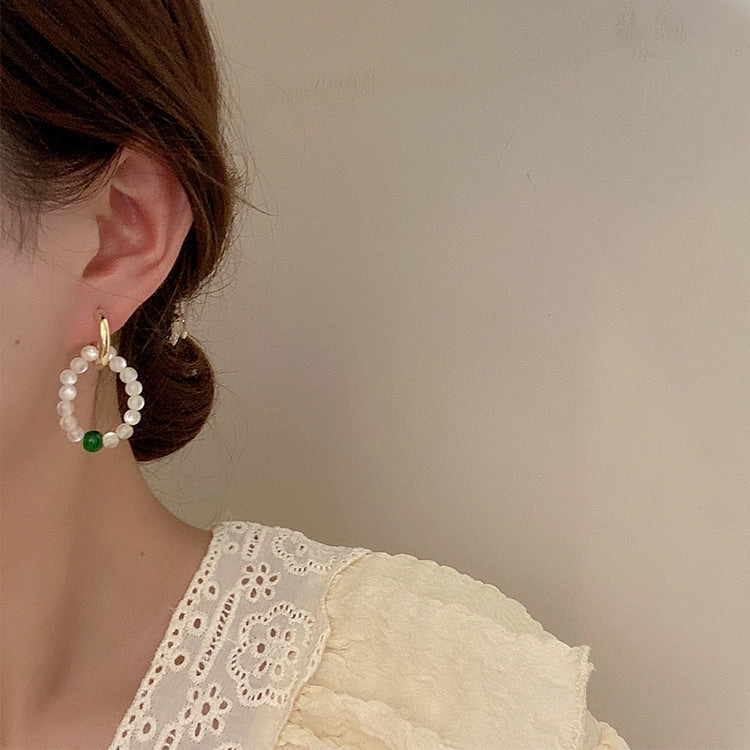 Wholesale Green Opal Alloy Earrings