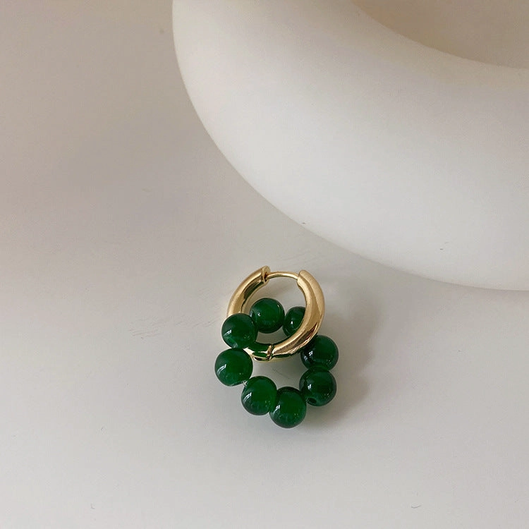 Wholesale Green Opal Alloy Earrings