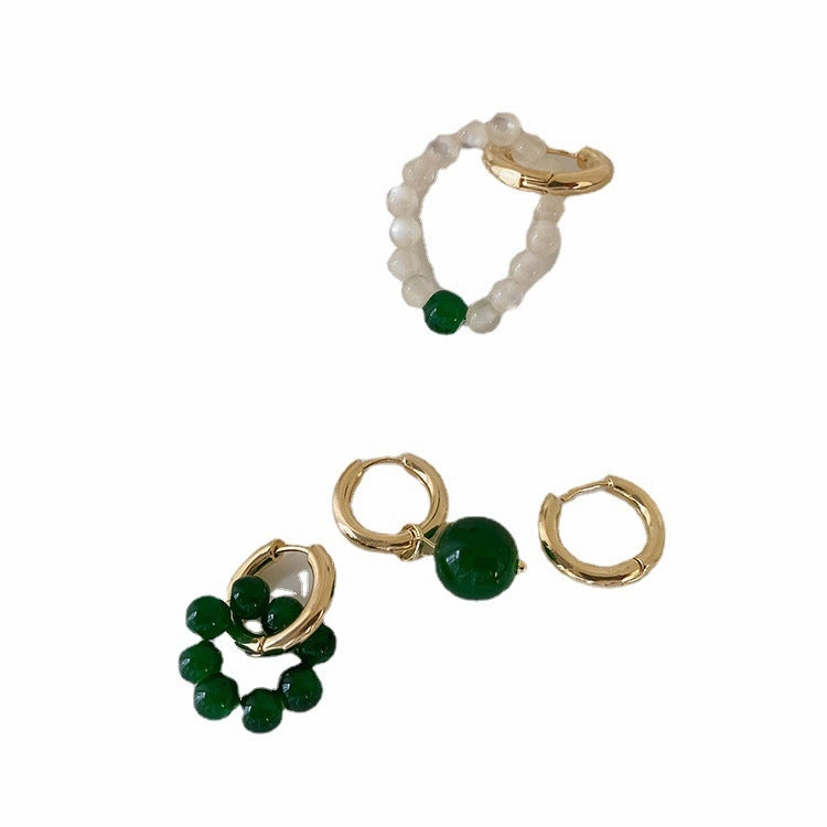 Wholesale Green Opal Alloy Earrings