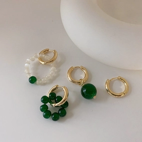 Wholesale Green Opal Alloy Earrings