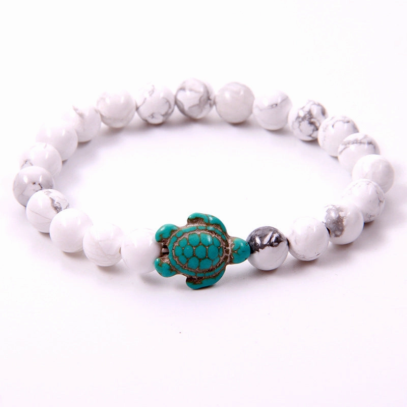 Wholesale green turquoise turtle volcanic stone white turquoise variety of natural stone Bracelet
