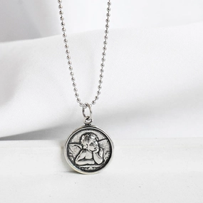 Wholesale Guardian Angel 925 Sterling Silver Clavicle Necklace