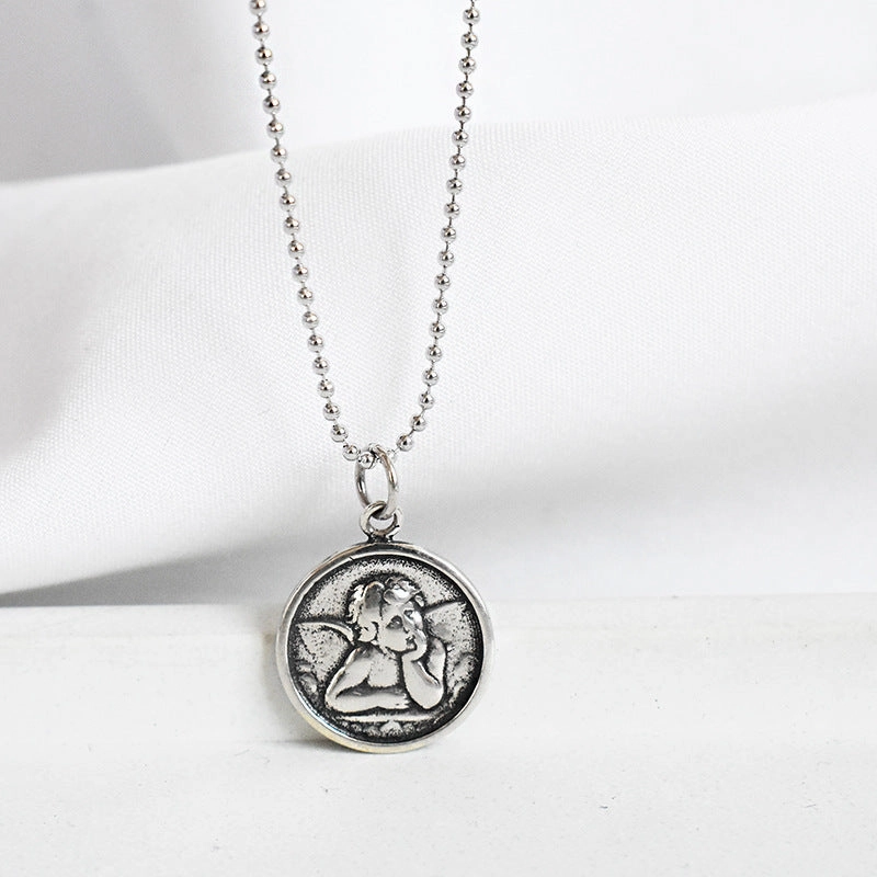 Wholesale Guardian Angel 925 Sterling Silver Clavicle Necklace