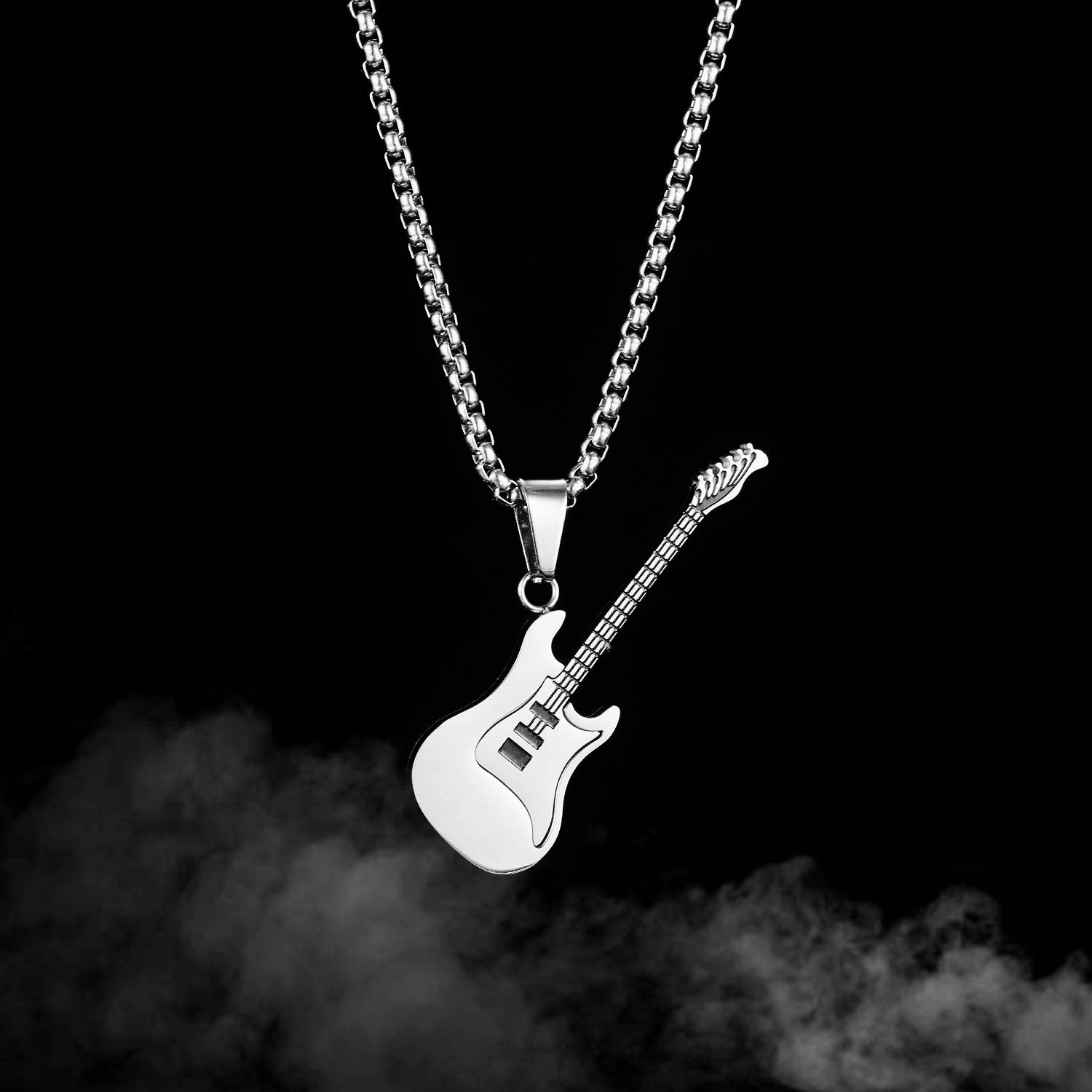 Wholesale Guitar Pendants Titanium Steel Necklaces