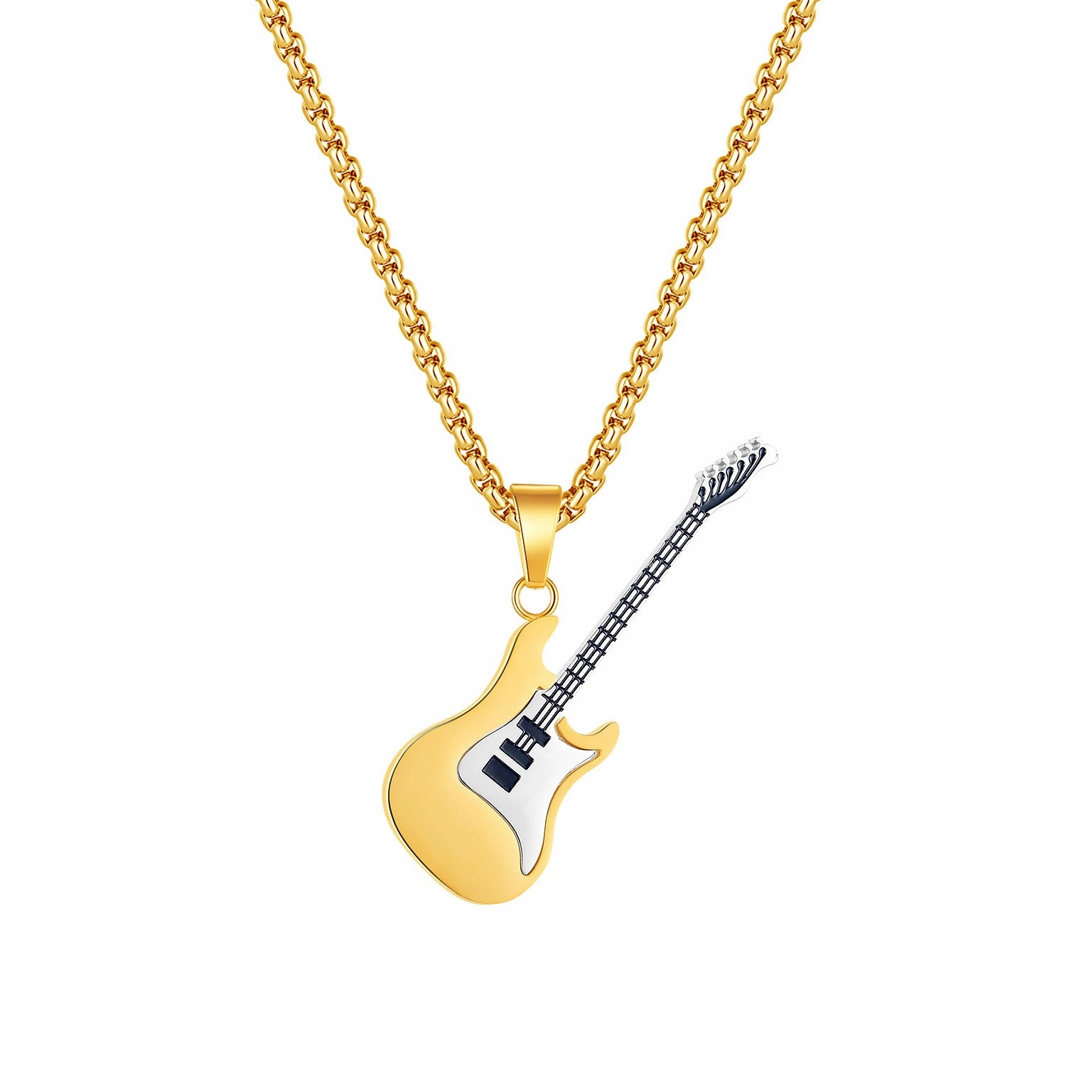 Wholesale Guitar Pendants Titanium Steel Necklaces