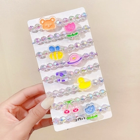 Wholesale Hair Tie Bracelet Dual Purpose Cartoon Plastic Beaded Bracelet