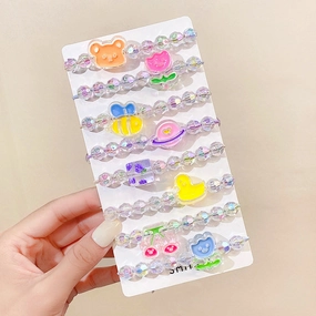 Wholesale Hair Tie Bracelet Dual Purpose Cartoon Plastic Beaded Bracelet