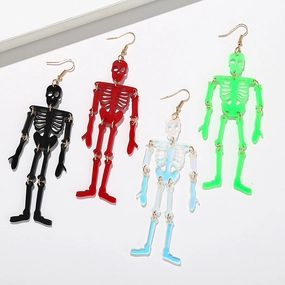 Wholesale Halloween Acrylic Skeleton Earrings