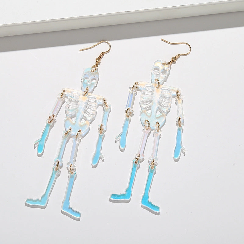 Wholesale Halloween Acrylic Skeleton Earrings