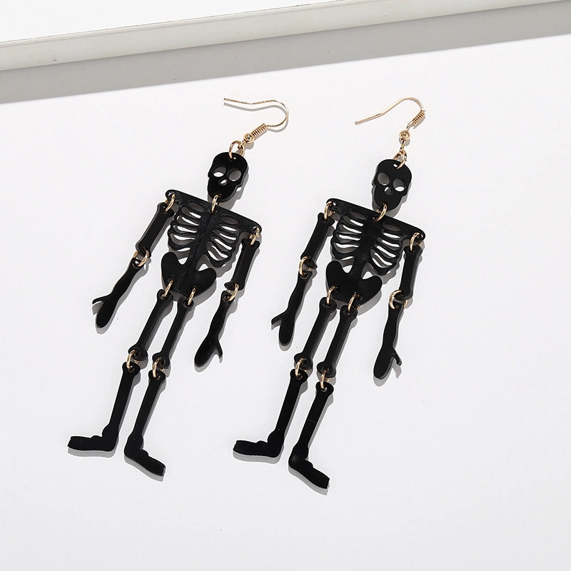 Wholesale Halloween Acrylic Skeleton Earrings