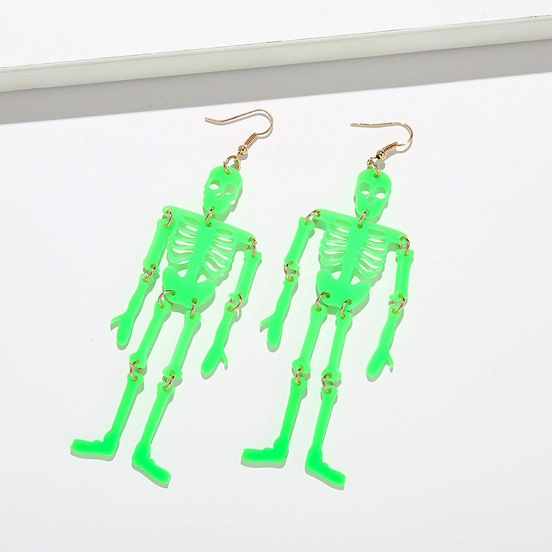 Wholesale Halloween Acrylic Skeleton Earrings