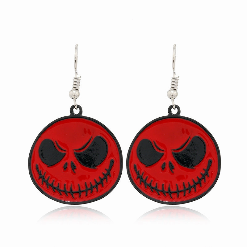 Wholesale Halloween Alloy Skull Earrings
