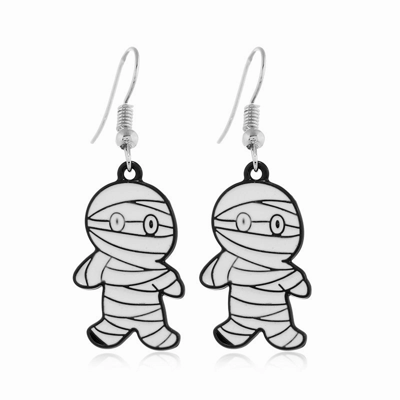 Wholesale Halloween Alloy Skull Earrings