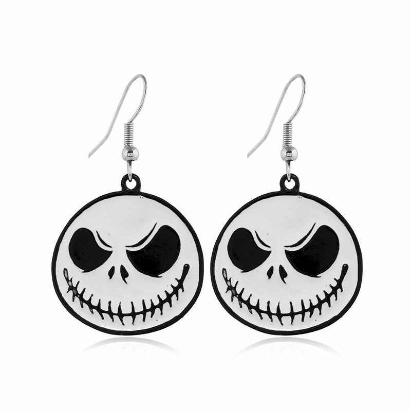 Wholesale Halloween Alloy Skull Earrings