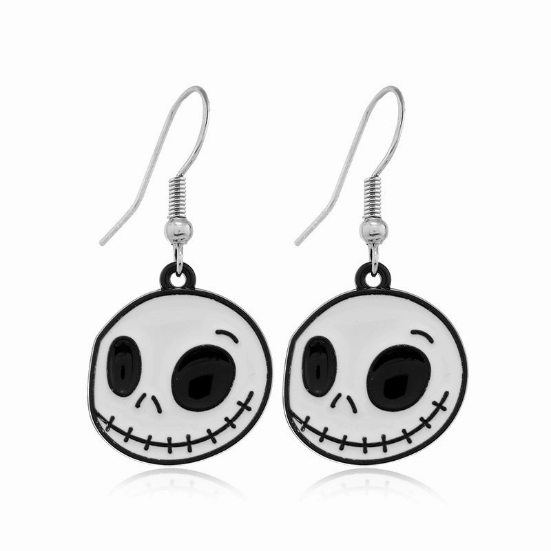Wholesale Halloween Alloy Skull Earrings