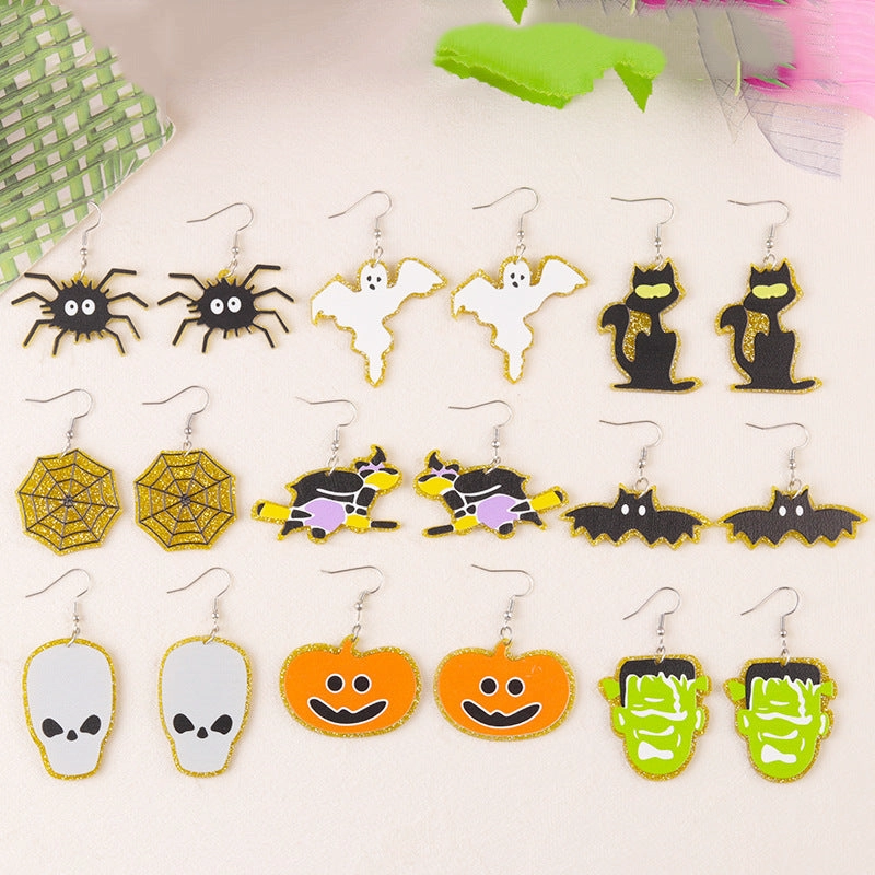 Wholesale Halloween Bat Pumpkin Ghost Acrylic Earrings