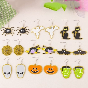 Wholesale Halloween Bat Pumpkin Ghost Acrylic Earrings