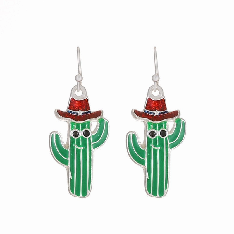 Wholesale Halloween BOO Cartoon Funny Boots Cactus Alloy Earrings