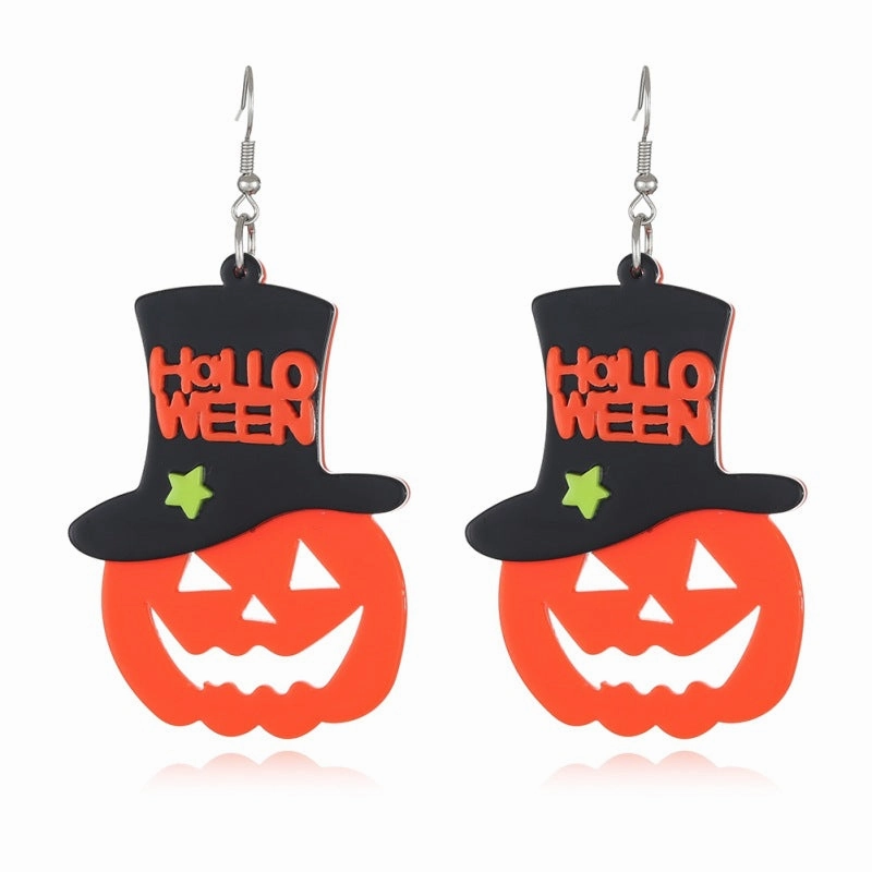 Wholesale Halloween Cartoon Printed Acrylic Earrings