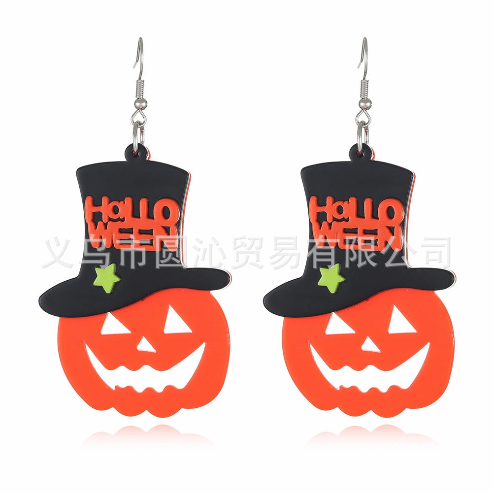 Wholesale Halloween Cartoon Printed Acrylic Earrings