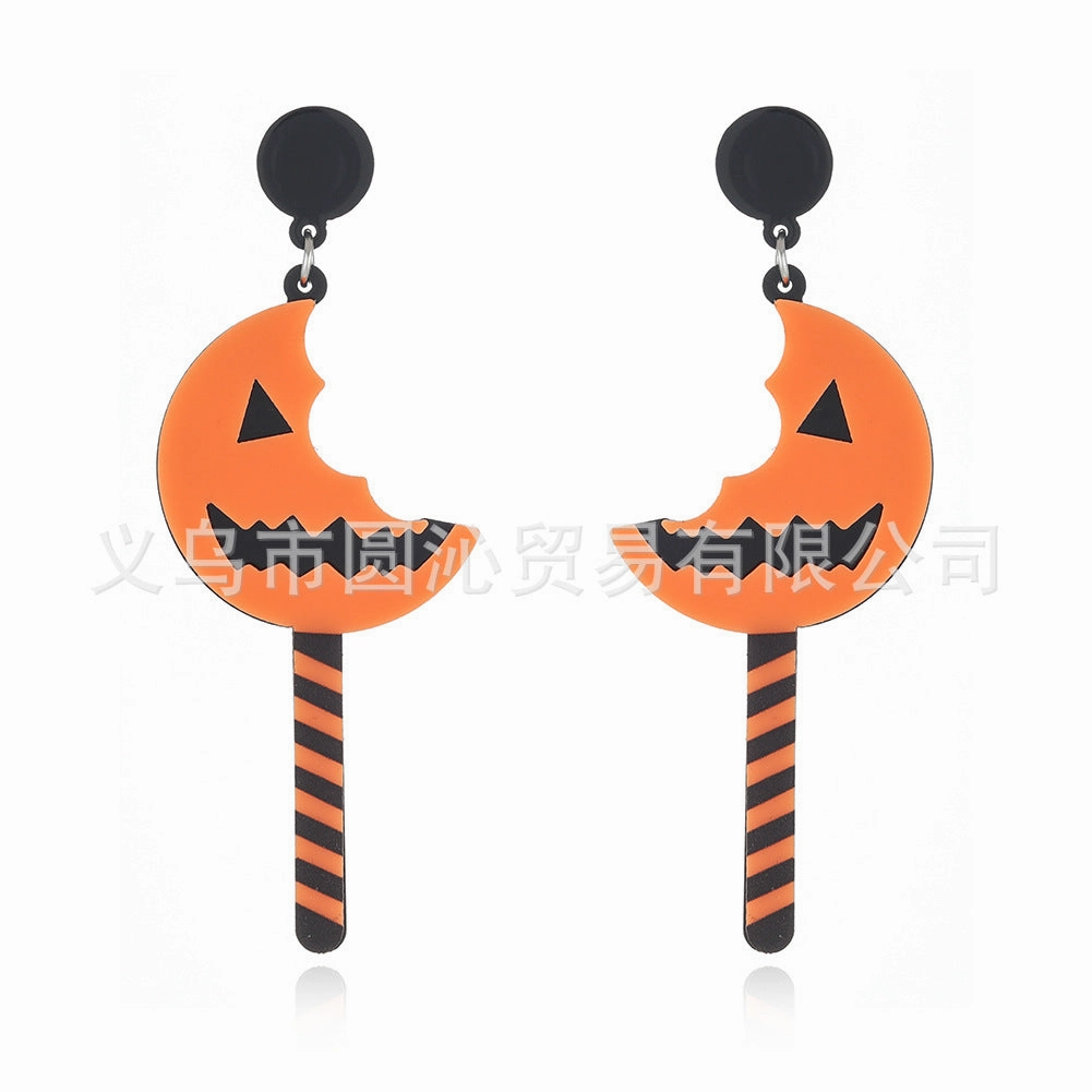 Wholesale Halloween Cartoon Printed Acrylic Earrings