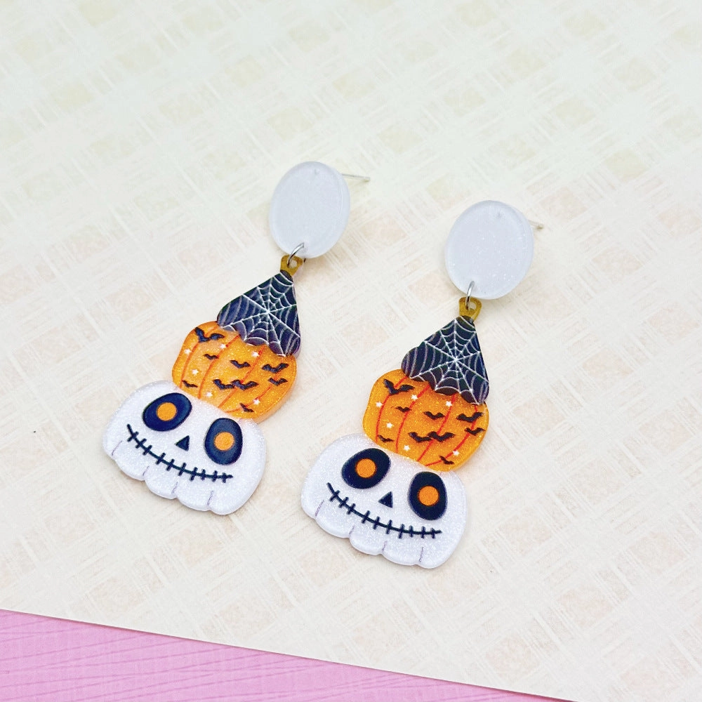 Wholesale Halloween Colorful Ghost Eyes Acrylic Earrings