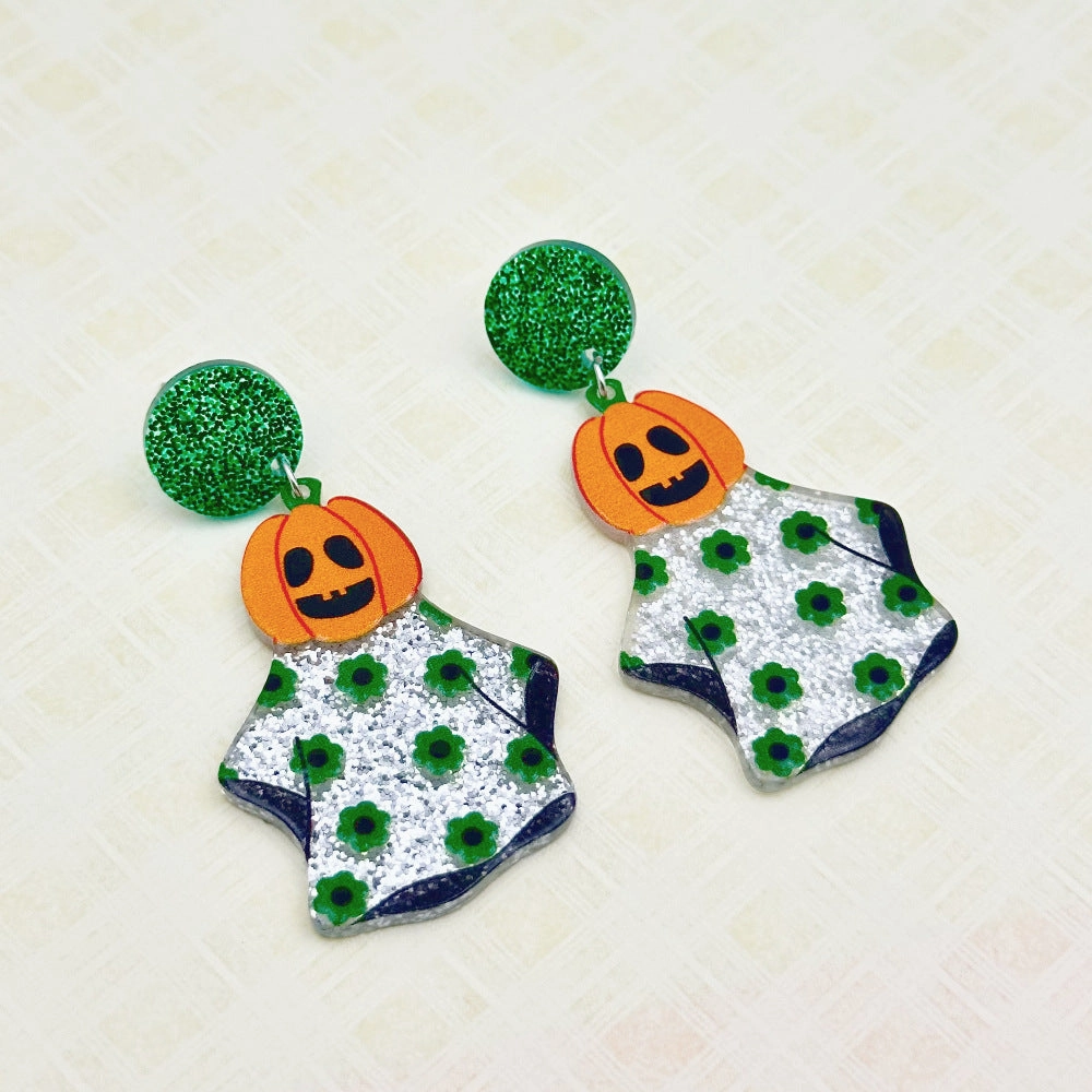 Wholesale Halloween Colorful Ghost Eyes Acrylic Earrings