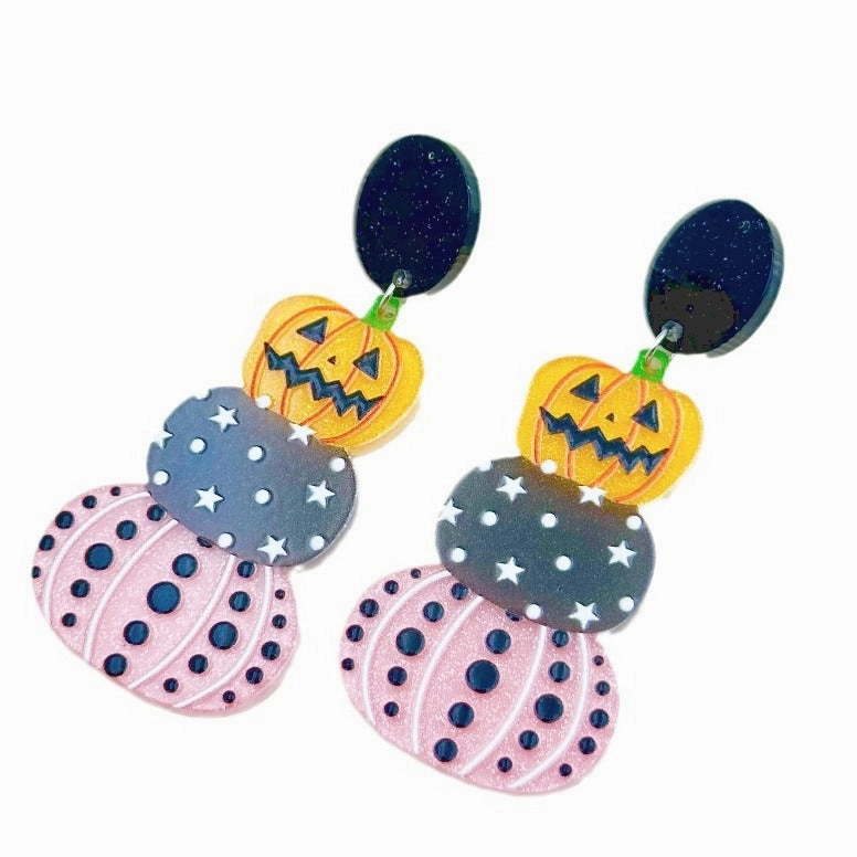 Wholesale Halloween Colorful Ghost Eyes Acrylic Earrings