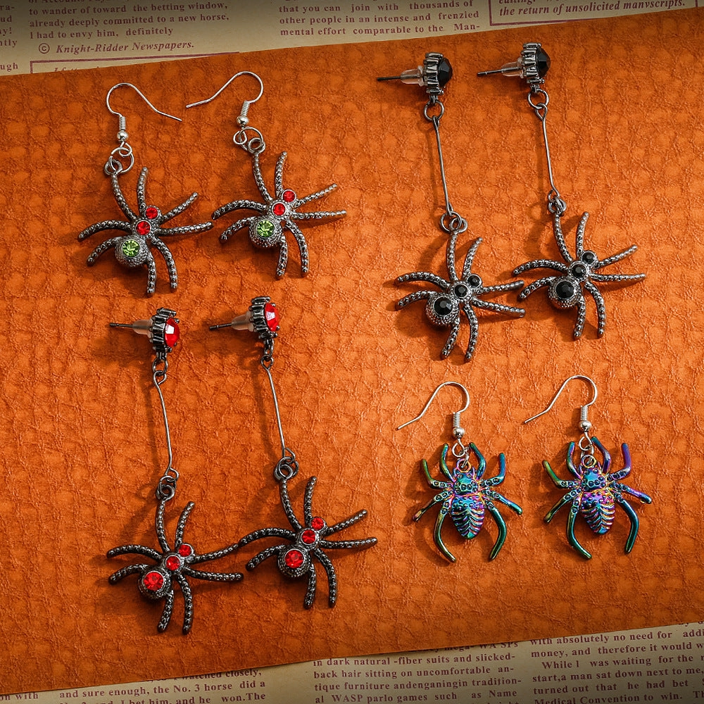 Wholesale Halloween Creative Spider Gothic Earrings