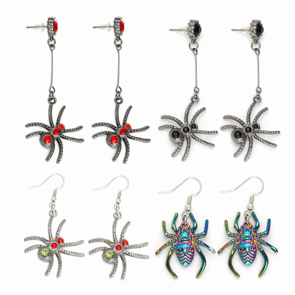 Wholesale Halloween Creative Spider Gothic Earrings