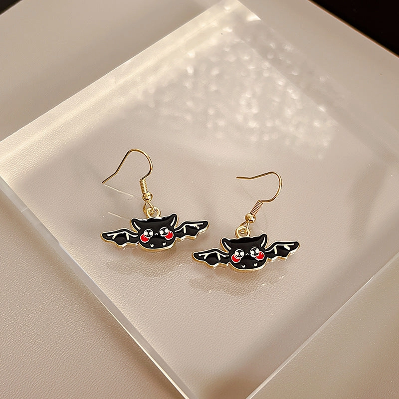 Wholesale Halloween Dark Series Owl Alloy Earrings