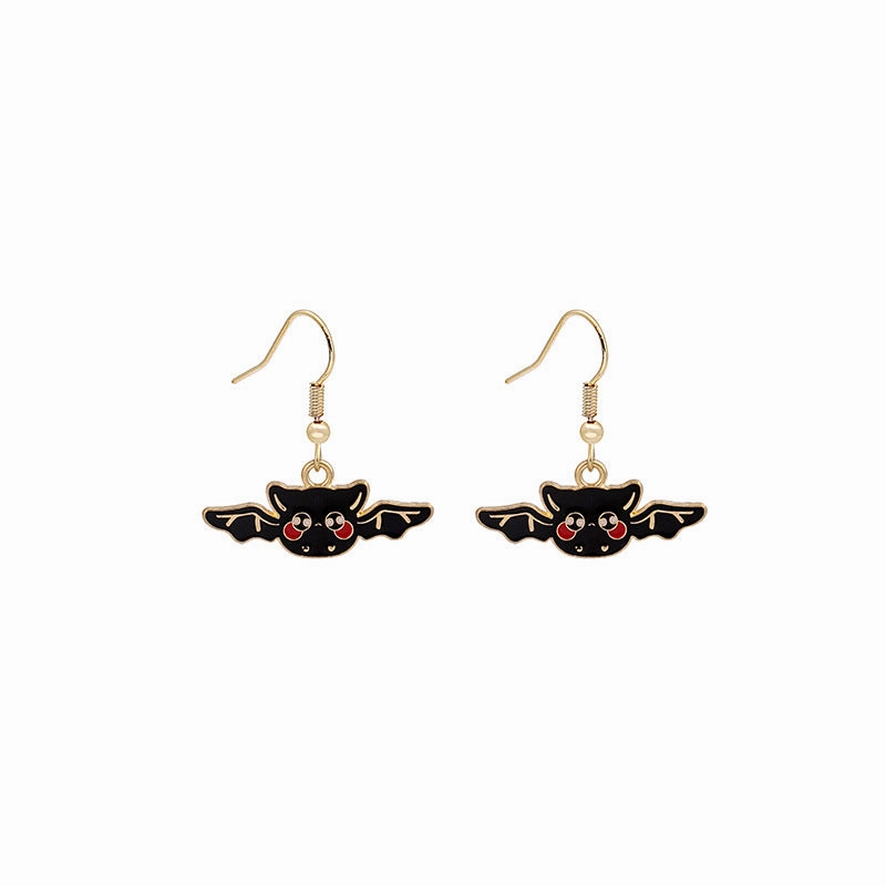 Wholesale Halloween Dark Series Owl Alloy Earrings