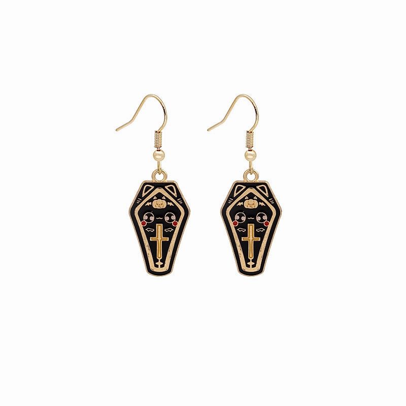 Wholesale Halloween Dark Series Owl Alloy Earrings