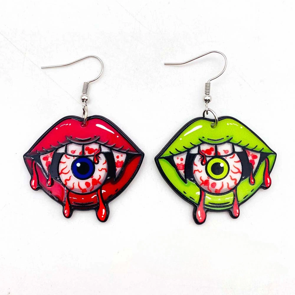 Wholesale Halloween Earrings Horror Eyeball Lips Acrylic Drop Earrings