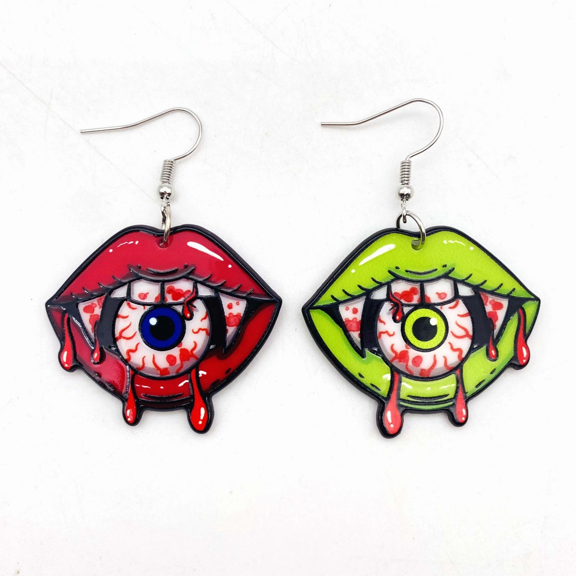 Wholesale Halloween Earrings Horror Eyeball Lips Acrylic Drop Earrings