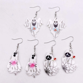 Wholesale Halloween Earrings White Ghost Acrylic Drop Earrings