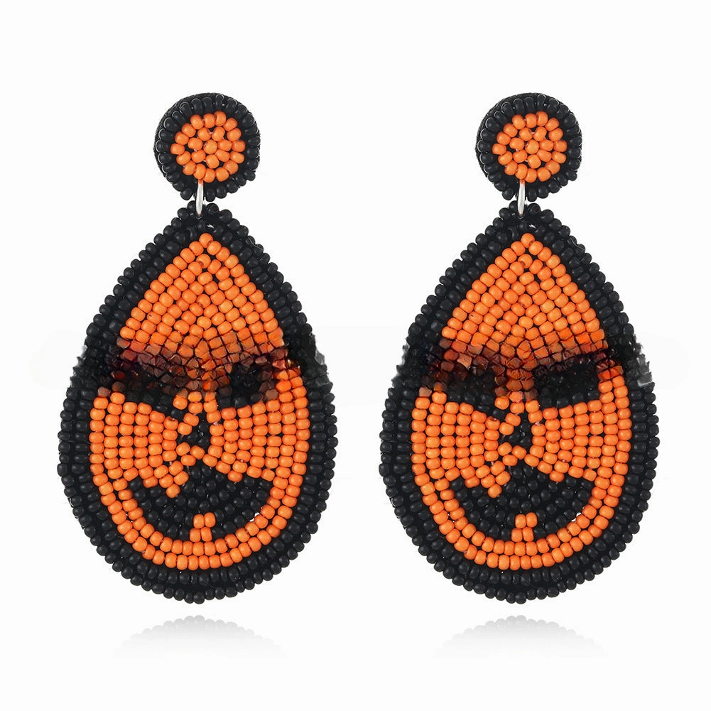 Wholesale Halloween fabric rice beads ethnic style earrings for women