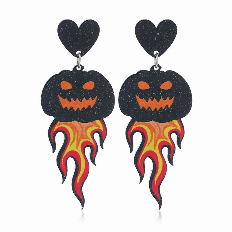 Wholesale Halloween Flame Demon Cute Little Ghost Acrylic Earrings