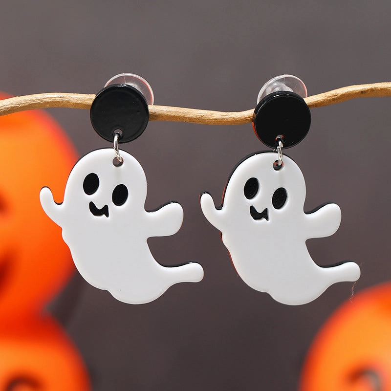 Wholesale Halloween Flame Demon Cute Little Ghost Acrylic Earrings