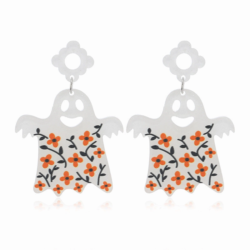 Wholesale Halloween Flame Demon Cute Little Ghost Acrylic Earrings
