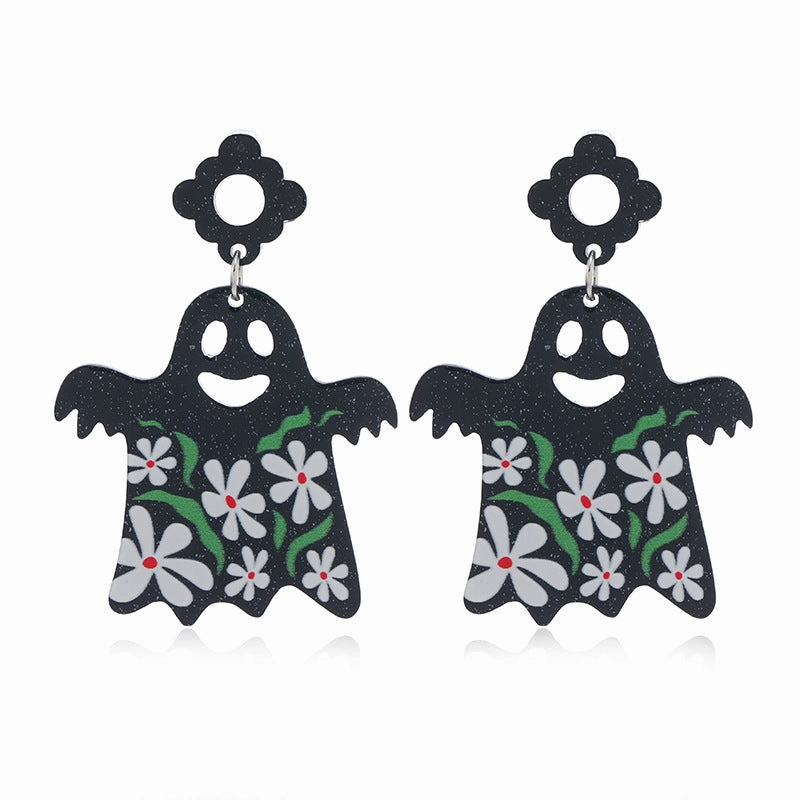 Wholesale Halloween Flame Demon Cute Little Ghost Acrylic Earrings