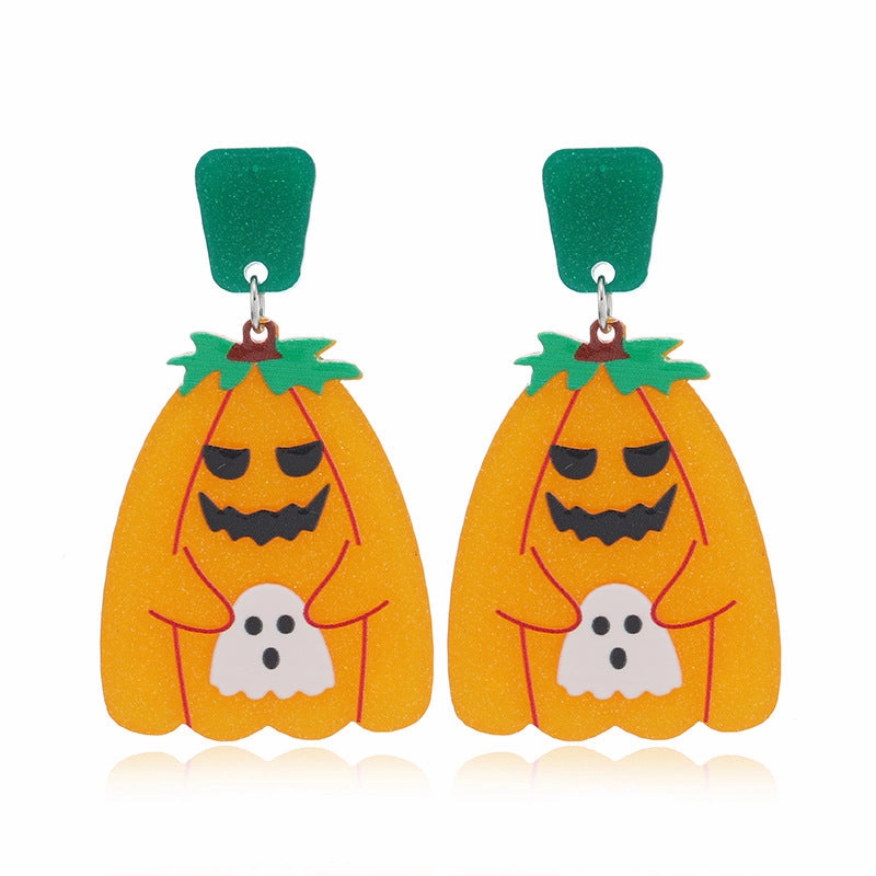 Wholesale Halloween Flame Demon Cute Little Ghost Acrylic Earrings