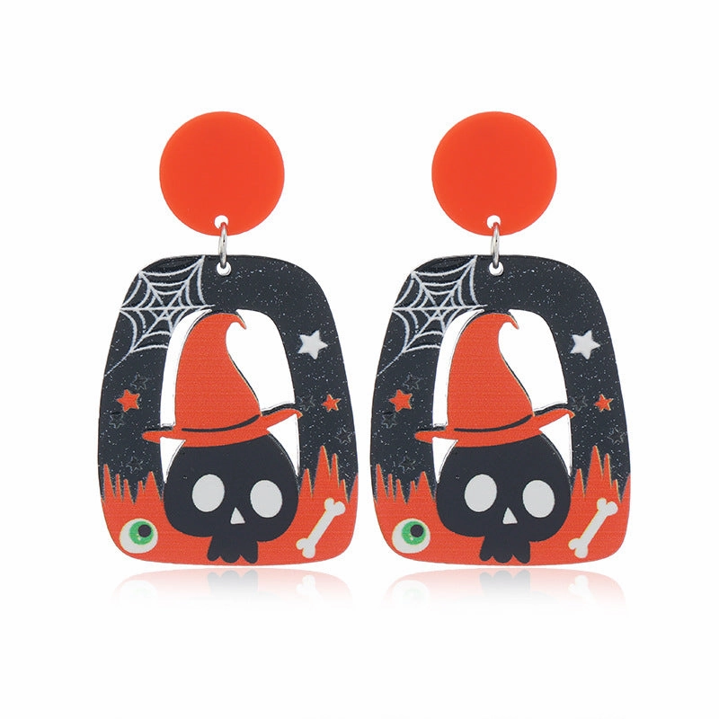 Wholesale Halloween Flame Demon Cute Little Ghost Acrylic Earrings