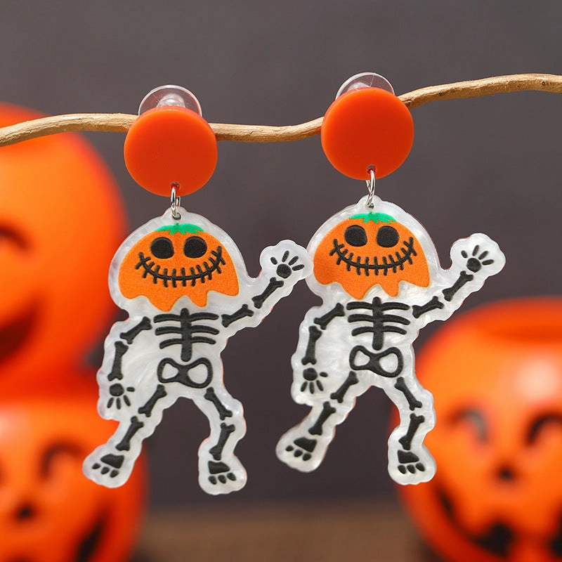 Wholesale Halloween Flame Demon Cute Little Ghost Acrylic Earrings