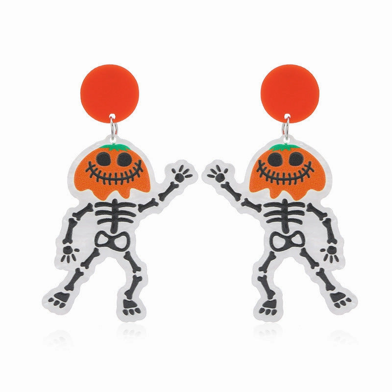 Wholesale Halloween Flame Demon Cute Little Ghost Acrylic Earrings