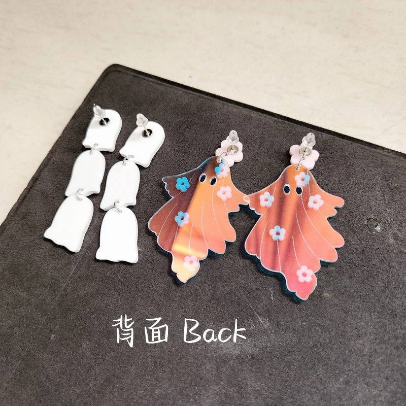 Wholesale Halloween Flowers Ghost Acrylic Earrings